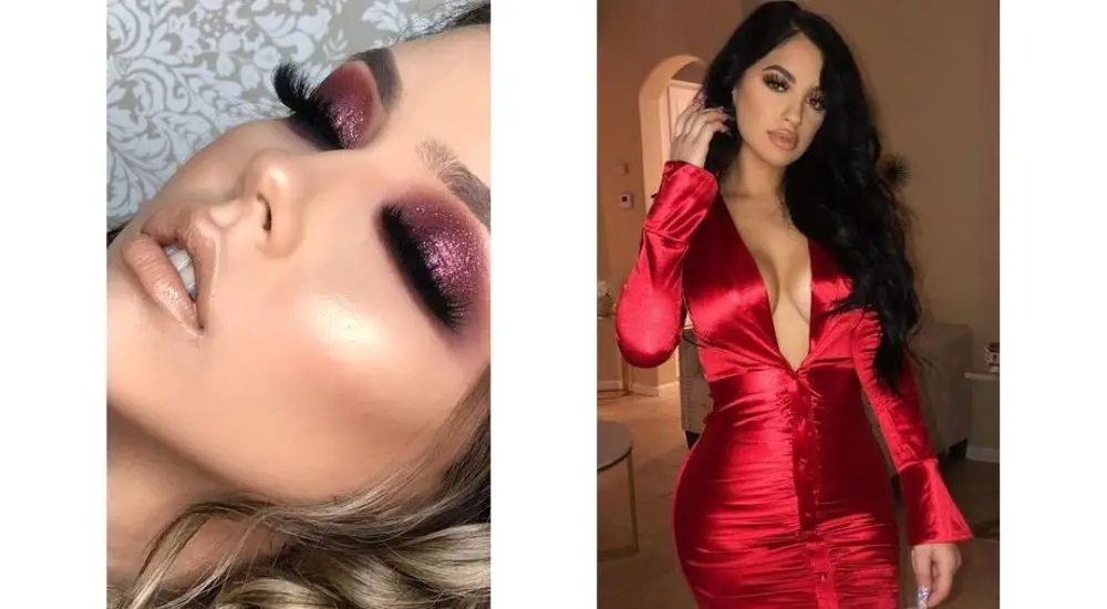 eye makeup look for red dress