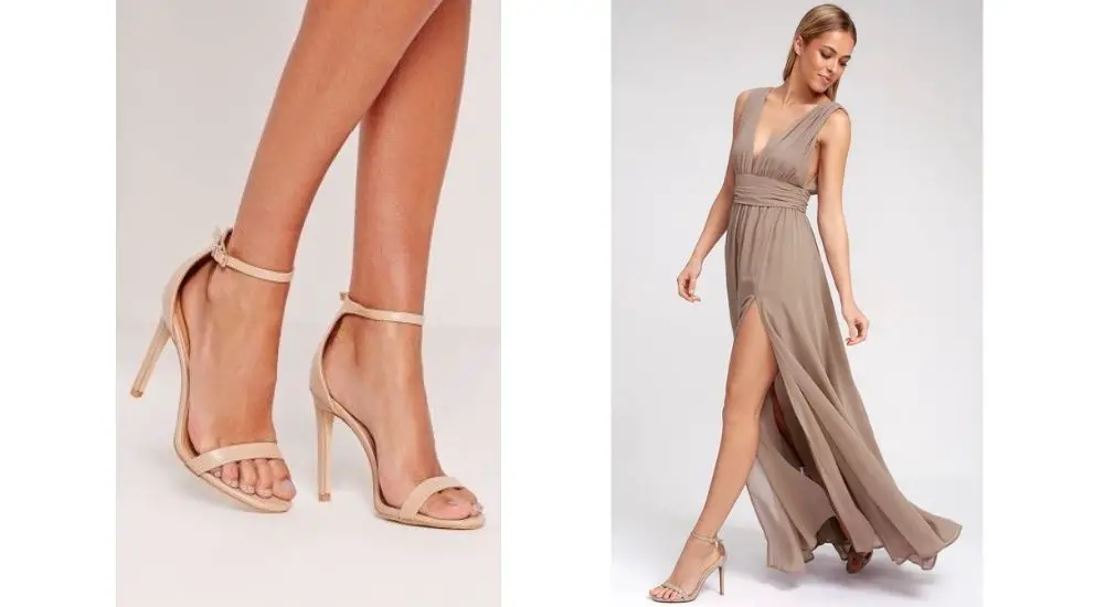 shoes to wear with a taupe dress