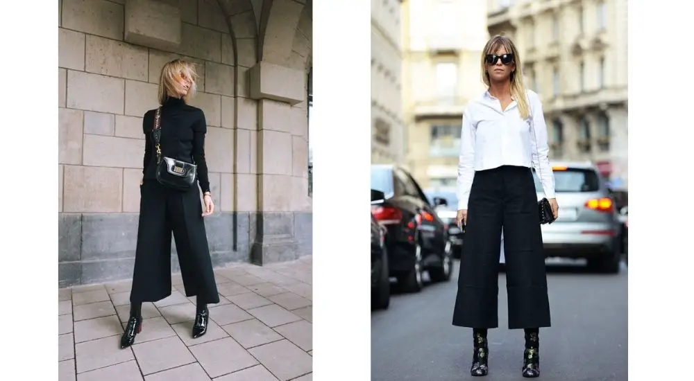 wide leg pants with boots