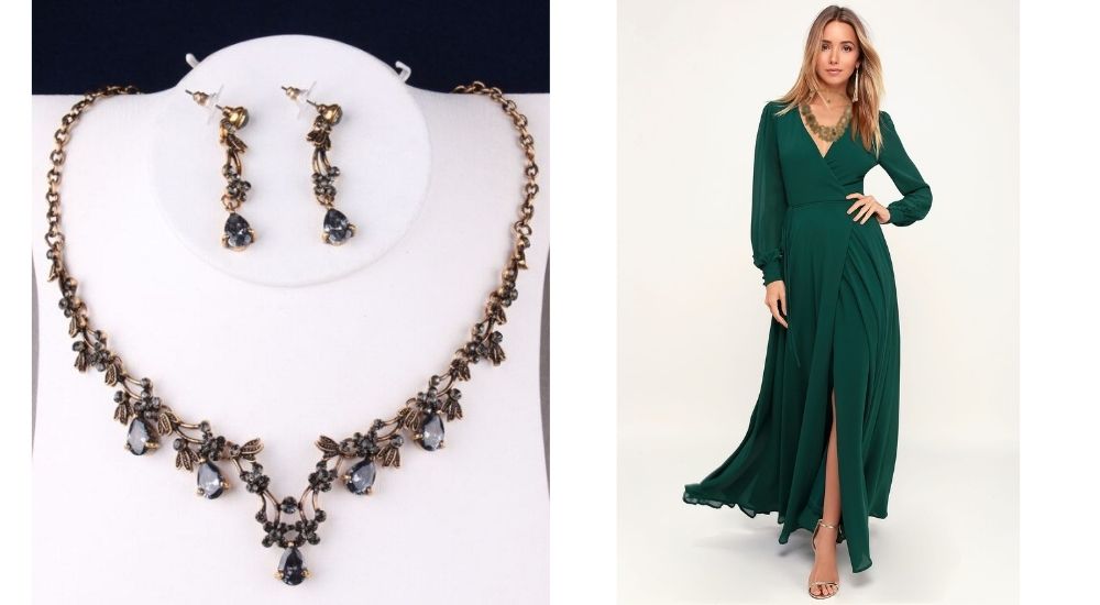What jewelry goes best with emerald green
