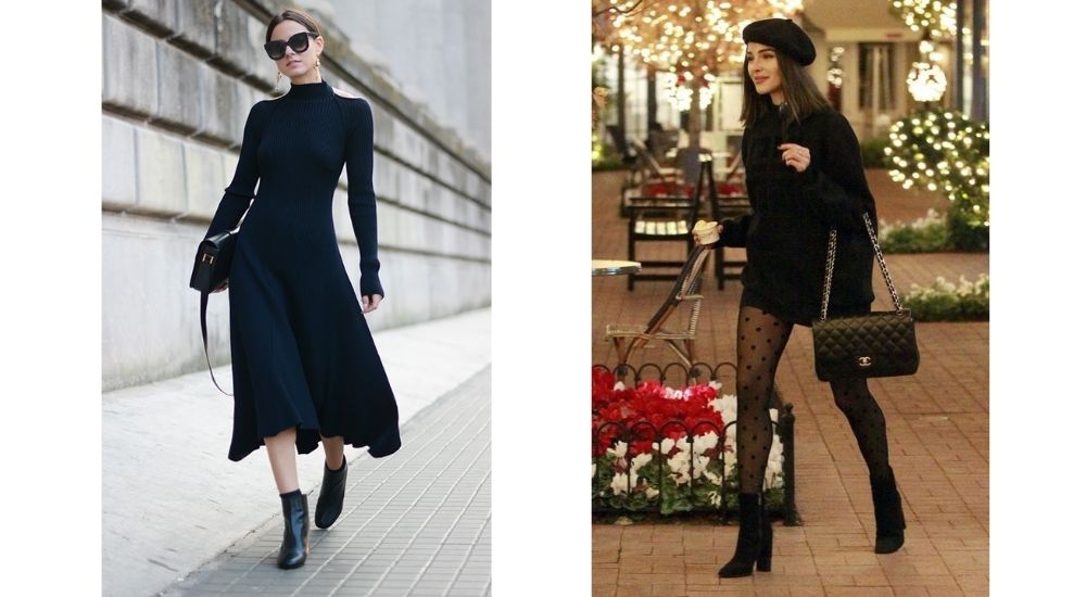 footwear to wear with black dress