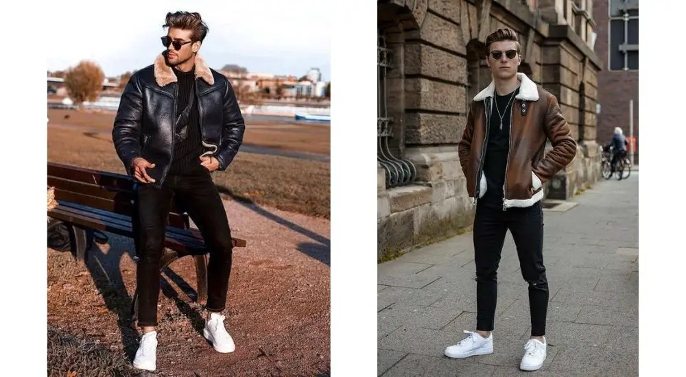 leather jacket mens outfit