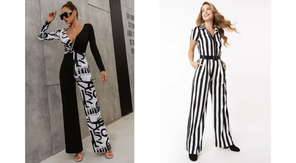 black and white jumpsuit outfit