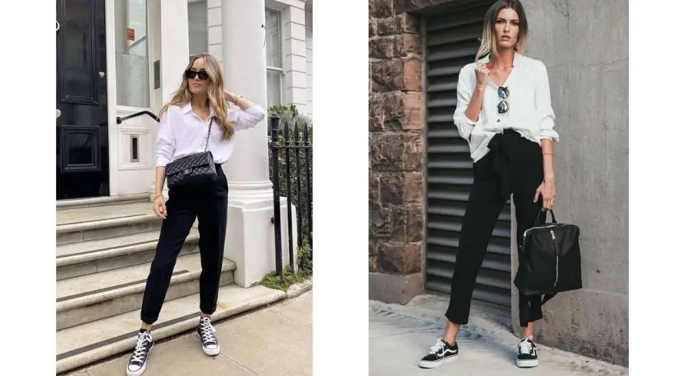 white shirt and black pants outfit