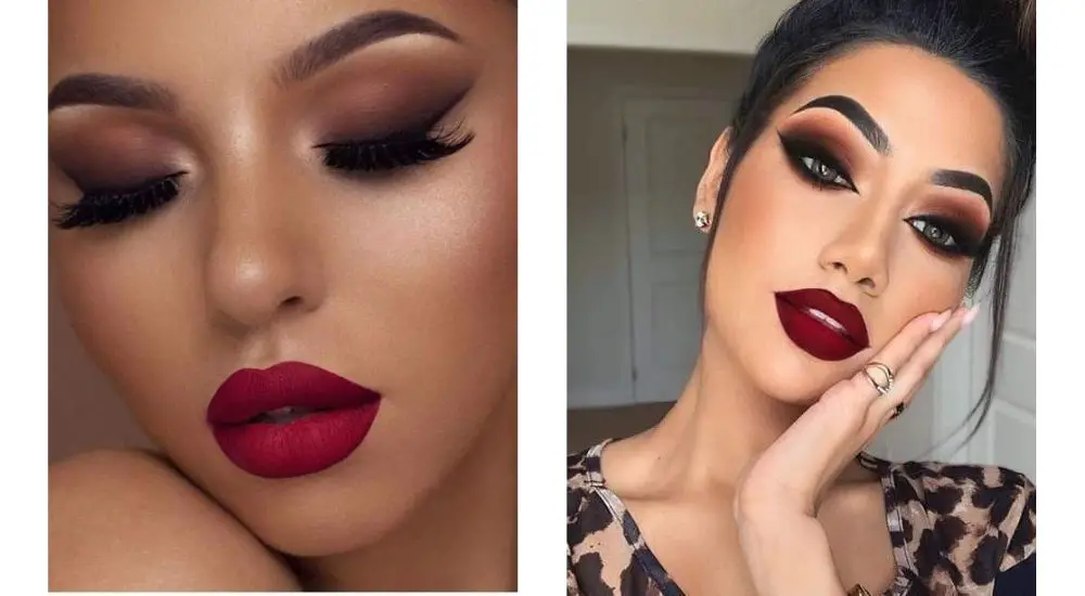eyeshadow looks for red lips