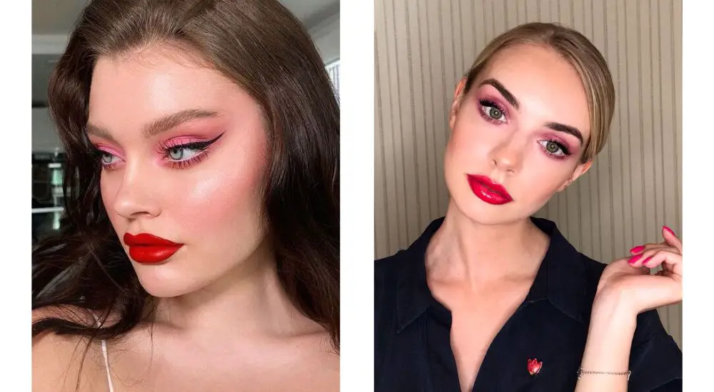 best eye makeup with red lipstick