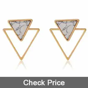 Geometric Marble Jacket Stud Earrings