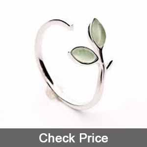 Green Opal Leaf Ring