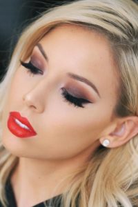 makeup for red dress brown eyes