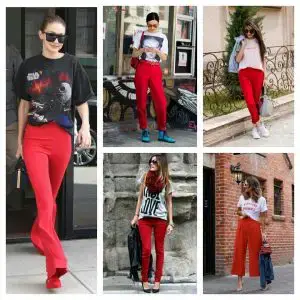 Red pants fashion