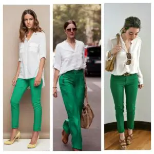 what to wear with green pant