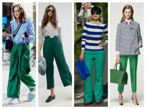 what to wear with green pants ladies