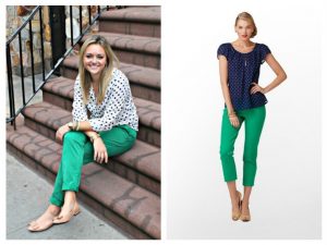 color shirt to wear with green pants