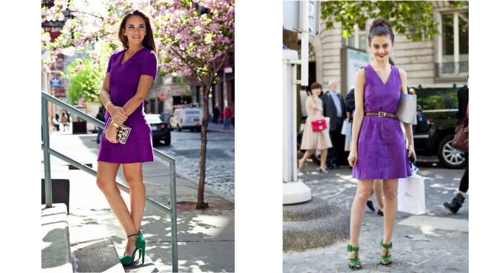  chaussures de quelle couleur avec robe violette 