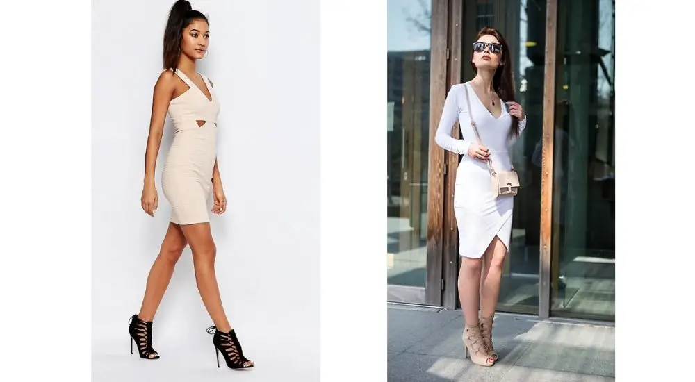 Bodycon dress with sandals