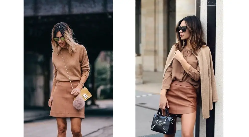 light brown skirt outfit ideas
