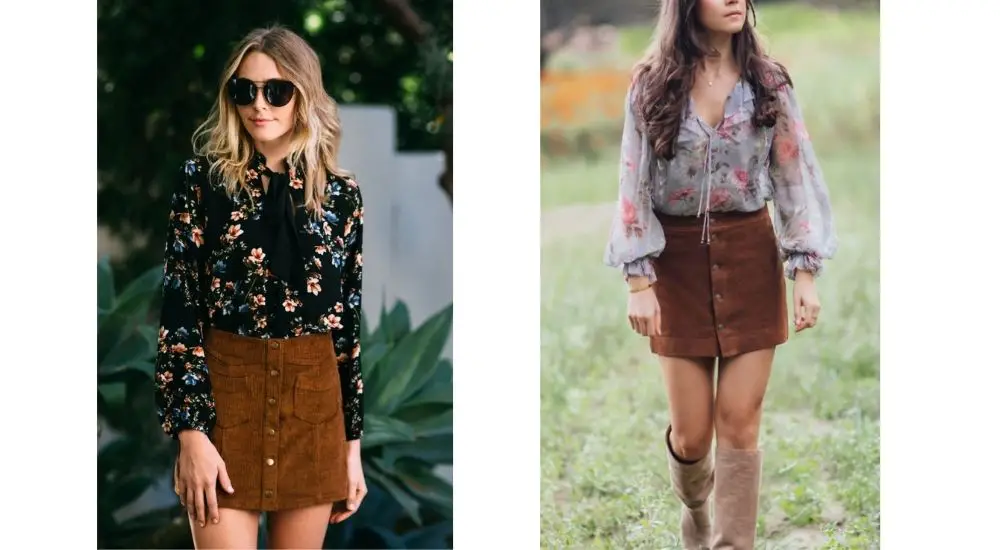 color goes well with a brown skirt
