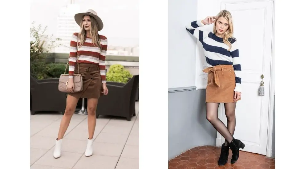  brown skirt outfit ideas